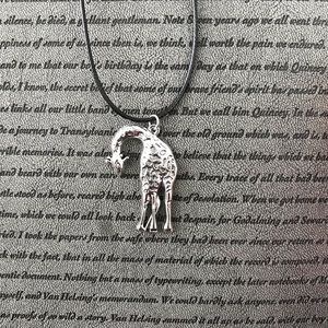 Silver Giraffe Boho Hippie Pendant Necklace